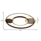 Modern Black & White Flush Mount Led Lamp For Bedroom - White/Warm Light