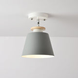 Macaron Metal Corridor Ceiling Flush Light - Adjustable Semi Mount Lighting Grey