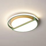 Round Led Flush Ceiling Light - Nordic Acrylic Mount For Bedroom Green / 20.5 Warm