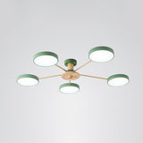Sleek Led Ceiling Light: Minimalistic Molecule Design | Acrylic Living Room Chandelier 5 / Green