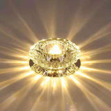 Modern Circular Led Crystal Flushmount Light Living Room Ceiling Spotlight