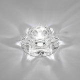 Contemporary Crystal Lotus Ceiling Lamp With Led Flush Light For Living Room Clear / White