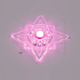 Contemporary Floral Crystal Led Flushmount Ceiling Light - Clear Perfect For Hallways / Purple