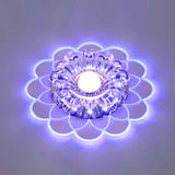 Clear Crystal Led Scalloped Flush Ceiling Light - Modernist Fixture For Hallways / Blue