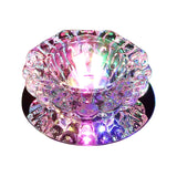 Floral Flush Mount Led Ceiling Lamp With Clear Crystal Accents - Minimalistic Stainless Steel Design