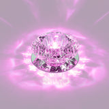 Floral Flush Mount Led Ceiling Lamp With Clear Crystal Accents - Minimalistic Stainless Steel Design
