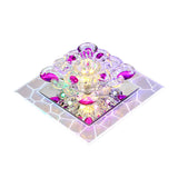 Contemporary Clear Led Crystal Ceiling Lamp For Hallway - Flower Square Flush Mount