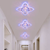 Petals Led Ceiling Light: Flower Crystal Flush-Mount Fixture