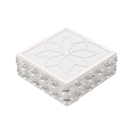 Modern Crystal Inserted Gold Finish Led Flush Mount Ceiling Light For Aisle