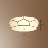 Minimalist Brass Flush Glass Ceiling Light For Bedroom - Polygon White Fixture / 18