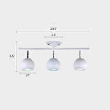 Nordic Metal Dome Restaurant Ceiling Light Fixture - Semi Flush Mount Track Lighting 3 / White
