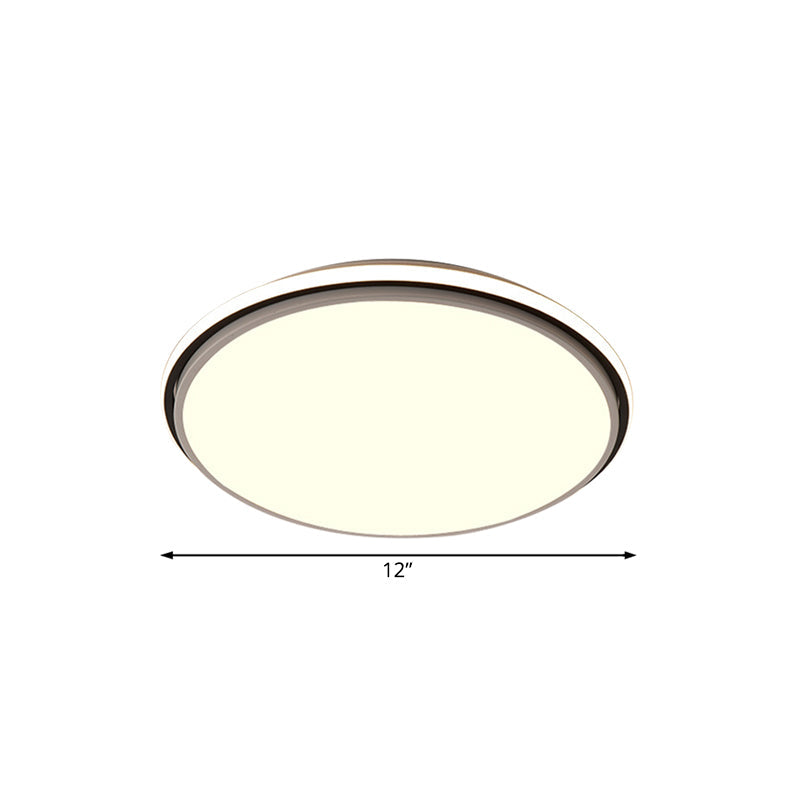 Modern Circular Flush Mount Led Fixture White/Warm Light Acrylic Design - 12/16/19.5 Wide