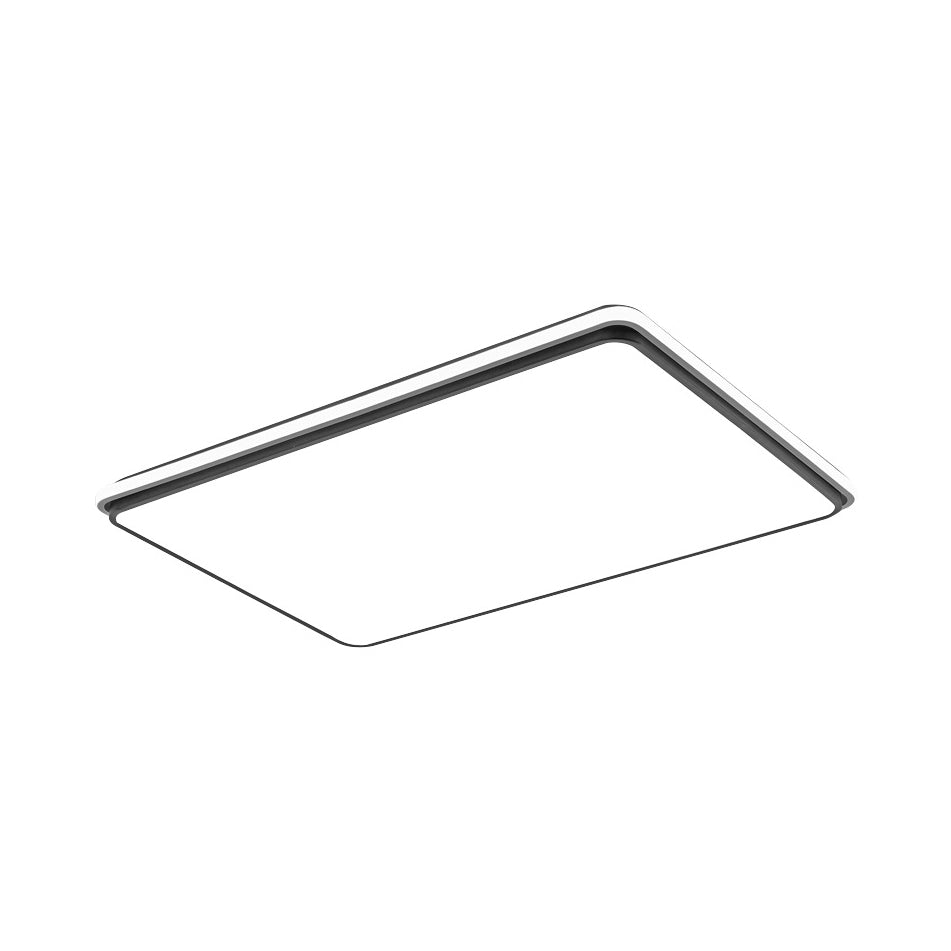 Modern Led Acrylic Flush Mount Ceiling Light - 16’/19.5’/35.5’ Wide Black & White