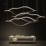 Contemporary Led White Wave Chandelier - 23.5/31.5/39 Wide Acrylic Pendant Lighting Fixture In