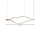 Contemporary Led White Wave Chandelier - 23.5/31.5/39 Wide Acrylic Pendant Lighting Fixture In