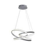 Modern Acrylic Led Chandelier Lighting: Seamless Curve Pendant Lamp In White/Warm Light - Grey