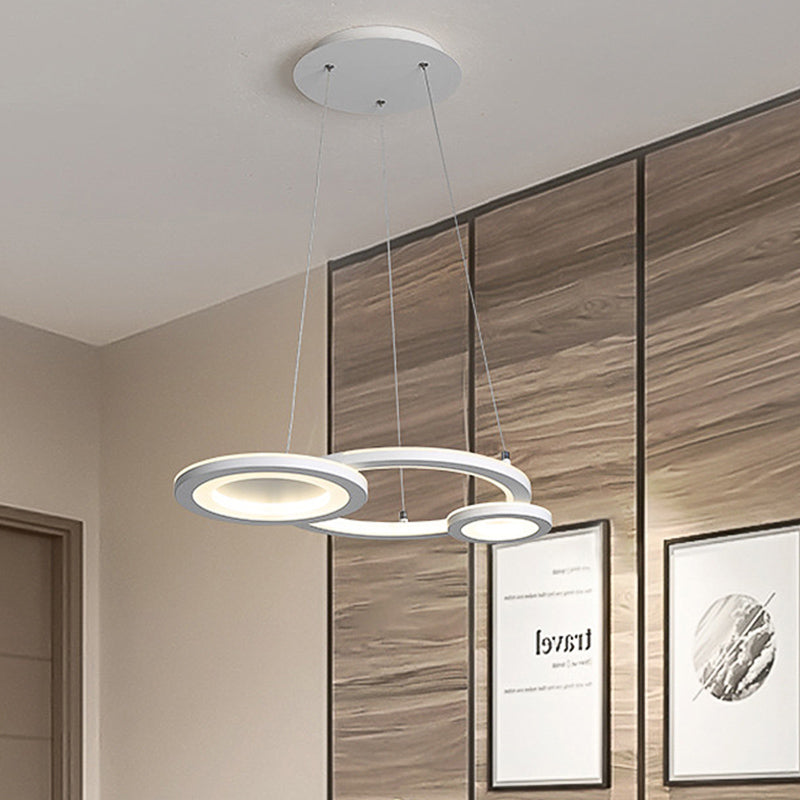 Modern Led Acrylic Chandelier For Dining Room In White/Warm Light White / Warm
