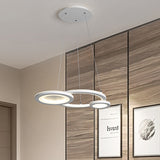 Modern Led Acrylic Chandelier For Dining Room In White/Warm Light White / Warm
