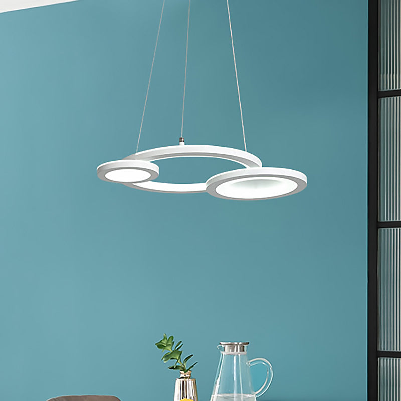 Modern Led Acrylic Chandelier For Dining Room In White/Warm Light
