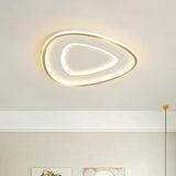 Sleek Gold Teardrop Led Ceiling Light Flush Mount - Simplicity & Style