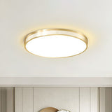 Minimalist Geometric Metal Flush Mounted Led Ceiling Light With Mesh Side