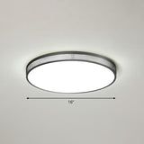 Minimalist Geometric Metal Flush Mounted Led Ceiling Light With Mesh Side Black / Small Round