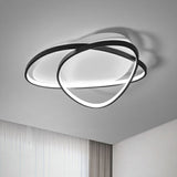 Black Metal Led Flush Ceiling Lamp With Simple Pebblestone Shape - Ideal For Hotel Lighting