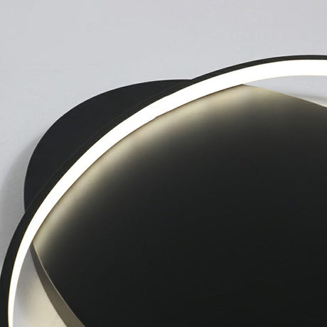 Sleek Metal Ellipse Flush Mount Led Surface Ceiling Light For Foyer - Minimalistic And Modern