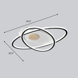 Modern Oval Flush Mount Led Ceiling Light Fixture For Bedroom Black / 20.5(53Cm) White