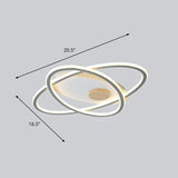 Modern Oval Flush Mount Led Ceiling Light Fixture For Bedroom Grey / 16.5 Warm