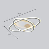 Modern Oval Flush Mount Led Ceiling Light Fixture For Bedroom Grey / 16.5 Remote Control Stepless