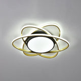 Modern Black Surface Mount Led Ceiling Light With Metallic Floral Design / 19 White