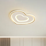 Ultra-Thin Gold Love Heart Led Ceiling Light For Bedroom