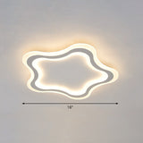 Kids Cartoon Acrylic Led Flushmount Ceiling Light With White Pentacle Design / 16 Warm
