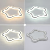 Kids Cartoon Acrylic Led Flushmount Ceiling Light With White Pentacle Design