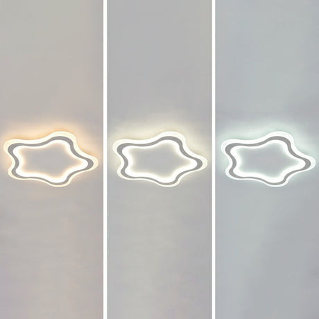 Kids Cartoon Acrylic Led Flushmount Ceiling Light With White Pentacle Design / 16 Third Gear