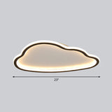 Black And White Led Cloud Ceiling Light With Acrylic Shade - Flush Mount Simple Design / 23 Warm
