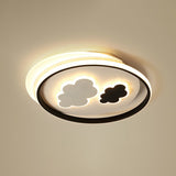Kids Led Ceiling Light Fixture: Cloud Acrylic Bedroom Lamp In Black / 18 Third Gear