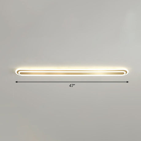Minimalist Gold Led Ceiling Light For Bedroom - Acrylic Flush Mount Fixture / 47 Remote Control