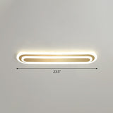Minimalist Gold Led Ceiling Light For Bedroom - Acrylic Flush Mount Fixture / 23.5 Remote Control