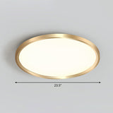 Gold Circle Bedroom Ceiling Flush Mount Led Light With Acrylic Simplicity / 23.5 Remote Control