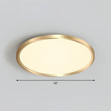 Gold Circle Bedroom Ceiling Flush Mount Led Light With Acrylic Simplicity / 16 Warm