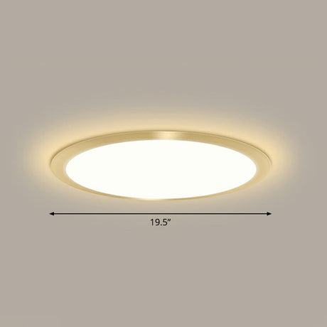 Minimalist Flat Led Flush Mount Ceiling Light For Bedroom - Acrylic Fixture Gold / 19.5 Warm