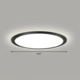 Minimalist Flat Led Flush Mount Ceiling Light For Bedroom - Acrylic Fixture Black / 19.5 White