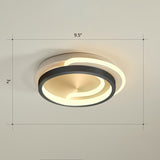 Modern Geometric Led Ceiling Light Fixture For Hallway - Minimalist Acrylic Design Black / Third