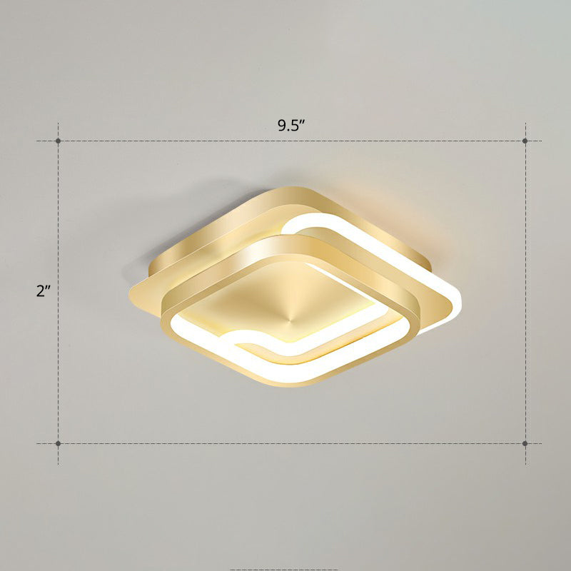Modern Geometric Led Ceiling Light Fixture For Hallway - Minimalist Acrylic Design Gold / Third Gear