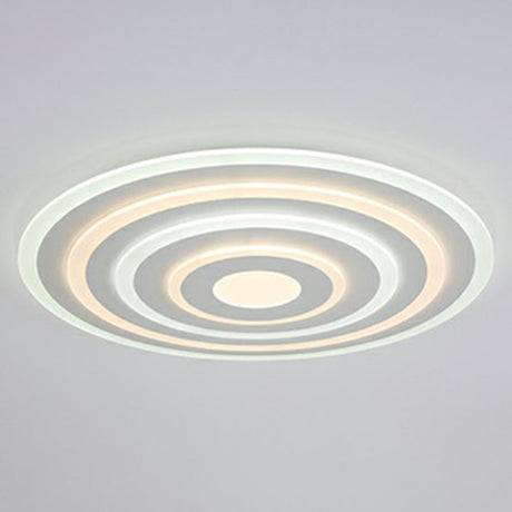 Simple Style Led Flush Ceiling Light For Bedroom - White Acrylic Round Flushmount / 23.5 Third Gear