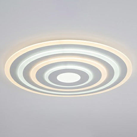 Simple Style Led Flush Ceiling Light For Bedroom - White Acrylic Round Flushmount / 23.5 Remote