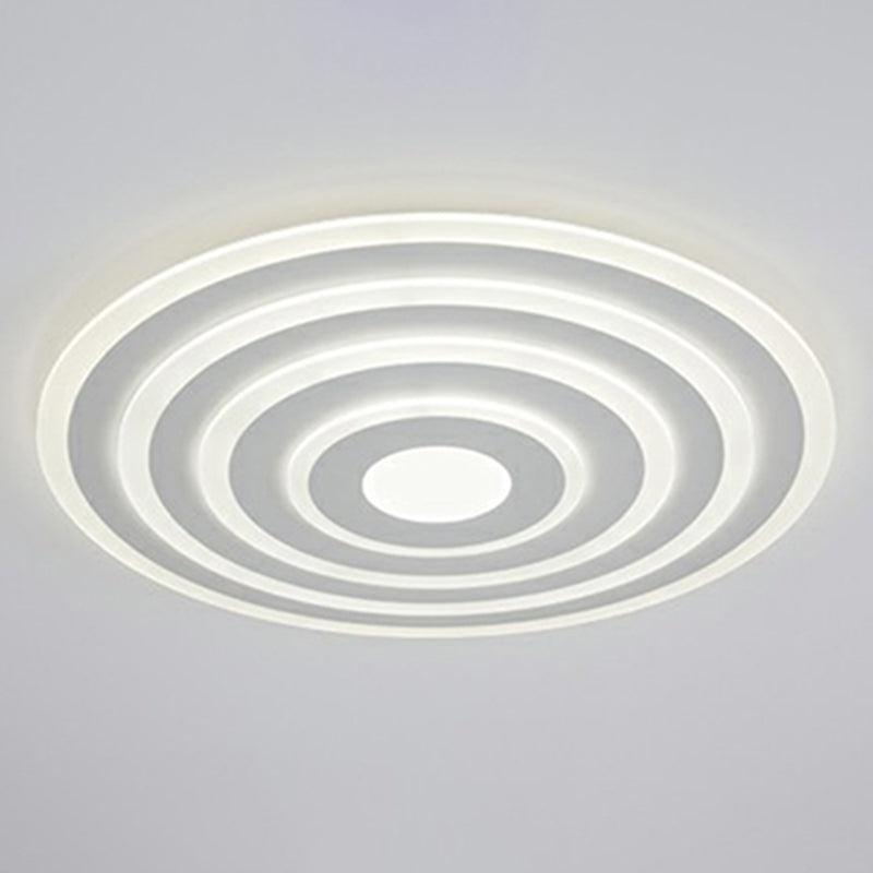 Simple Style Led Flush Ceiling Light For Bedroom - White Acrylic Round Flushmount / 23.5 Natural