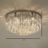 Modern Round K9 Crystal Flush Mount Ceiling Light For Bedroom Chrome / 23.5